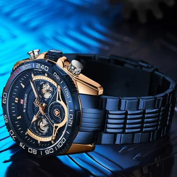 NAVIFORCE Muži Móda Hodinky Top Značky Luxusných Obchodných Pánske Hodinky Multifunkčné Nepremokavé Športové Náramkové hodinky Relogio Masculino