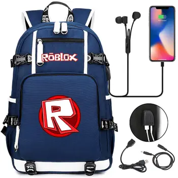 ROBLOX Muž Batoh Nosenie Notebooku USB Nabíjanie Multi-layer Vesmírne Cestovanie Muž Bag Anti-zlodej Nepremokavé Trendy Tlač Batoh