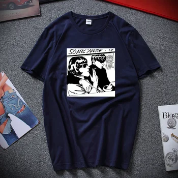 Letné Harajuku v Pohode Sonic Youth Goo Cartoon Fiction Unisex Tričko Premium Bavlna Krátke Rukávy T-shirt Top Camiseta masculina