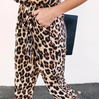 Fannic Sexy Dámy Módne Leopard Jumpsuit Jar Nové Temperament Dochádzať Fit Pohodlie Jumpsuit