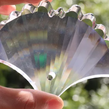100mm Crystal Prism Shell Suncatcher Luster Prívesok Ornament Sklo Art Tvárou Visí Lampa Časť DIY Ginkgo Leaf Páva