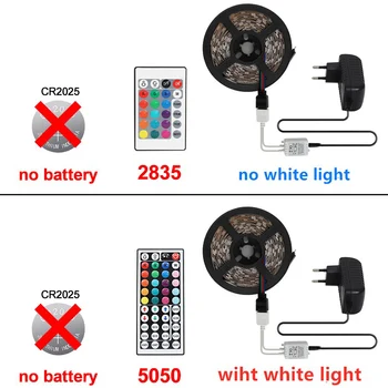 LED Pásy Svetlo RGB 5050 SMD 2835 Pružný pás s nástrojmi fita svetla led pásy, RGB 5M 10 M 15M Pásky Dióda DC 12V+ Diaľkové Ovládanie +Adaptér