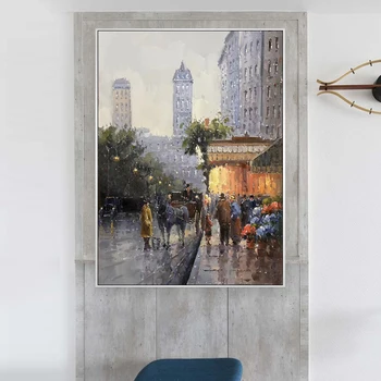 Ručne maľované abstraktnej maľbe Paríža pouličné scény maľovanie na obývacia izba neoklasicistickom dojem, olejomaľba bez rámu