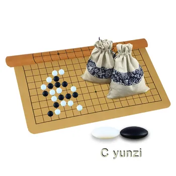 Hra Go A B C D Yunzi Wei Qi Kamene Vysokého Stupňa Ísť Šach 361 Kusov Pre 19 Cestnej PU Kožené dosky Čínske Staré Hry G29