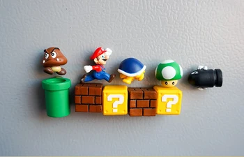 10 Len 3D Roztomilý Super Mario Zdobené Detí Stereo Magnet Tvorivé Magnetických Nálepiek Eefrigerator Držať bytové Doplnky