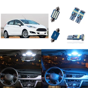 9Pcs/set LED Lampa Auto Žiarovky Interiér Balík Kit Canbus Mapa Čítanie Nástroj Dome batožinového priestoru Svetlo vhodné pre Ford Fiesta 2011-2017