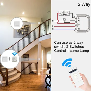 Inteligentný Prepínač Wi-Fi Bezdrôtové Diaľkové Ovládanie Hlasom Smart Home Radič Kompatibilné s Amazon Alexa / Domovská stránka Google Asistent