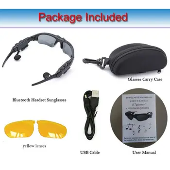 K Prenosné Slnečné Okuliare Smart Headset Outdoorové Športy Strane Free Volanie Hudby, Bluetooth 4.0, Slúchadlá Okuliare S Micphone