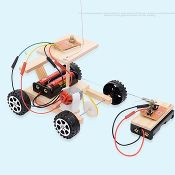 Drevené Fyzickej Zmontované Racing Model Auta Rádio Vedomosti Bezpečné DIY Auto Bezdrôtové Nastavenie Diaľkové Ovládanie Gear Akcia Motorové Princíp