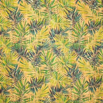 Areca Palm leafs vzor portugalského Korku Tkaninu, korok tkaniva, korku plechu, prírodný materiál, COF-242