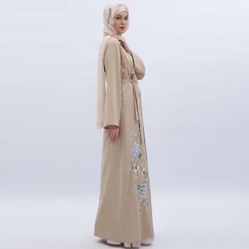 Pôvodné výšivky kvety cardigan Moslimských Župan syari žena Dubaj móda plná Moslimských abaya Arabských Bohoslužby abaya wq2071