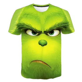 Letné nové zelené Grouch film 3D tlač T-shirt detské malej veľkosti roztomilý chlapec dievča T-shirt polyester