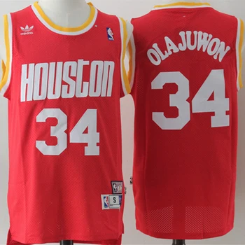 NBA pánske Houston Rockets #34 Hakeem Olajuwon Basketbalové Dresy #22 Clyde Drexler Retro Swingman Jersey Stitched Oka Dresy