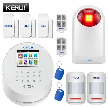 KERUI W2, WiFi, GSM PSTN Alarm Systém 2,4-palcový Farebný Displej Home Security Smart Alarm Kit Phone Remote Control Motion Systém