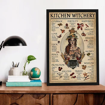 Kuchyňa Witchery Žena, Plagáty a Vytlačí Dekorácie Plátno na Stenu Obrázky Čarodejnice Magic Vedomosti Umenie Maľba Darčeky Domova