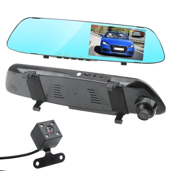 LEEPEE 30 CM Dual Channel Spätné Zrkadlo Záznamník Otáčanie Obrazu Auta DVR Dash Fotoaparát IPS Displej Nočné Videnie Jazdy Nahrávač