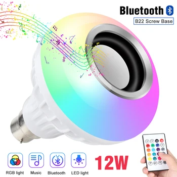 Bezdrôtový Bluetooth Reproduktor Žiarovka E27 Smart RGB Led Blub, Audio Prehrávanie Hudby Diaľkové Ovládanie Pre Samrt Domov Festival Dekorácie