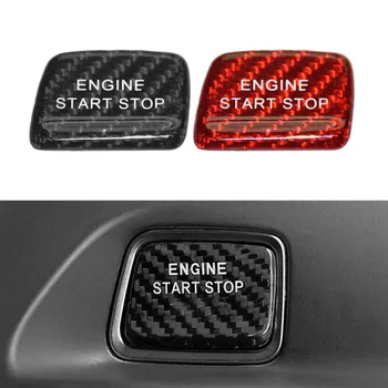 Pre Chevrolet Camaro 2016-2018 Auto Uhlíkových Vlákien Engine Start Stop Tlačidlo Krytu Keyless Dekorácie, Nálepky Červená/Čierna