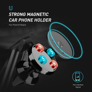 FLOVEME Magnetické Auto Držiaka Telefónu, Pre iPhone XR Xs Max 360-Stupňový Vzduch Mount Stáť Auto Držiak Na Telefón Do Auta Soporte symbian, symbian Auto