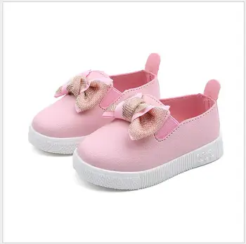 Dievčatá ležérne topánky detské Ružové Krásne Bowtie princezná topánky dieťa detí hrach jediné topánky, detské topánky