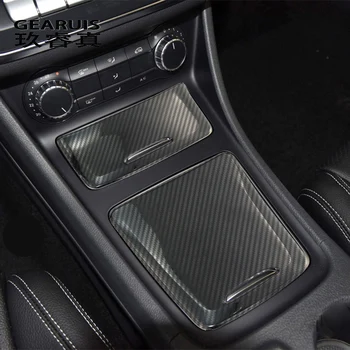 Carbon Fiber Auto Styling stredovej Konzoly Úložný Box Panel Dekorácie, Nálepky Na Mercedes Benz CLA GLA Triedy W117 W176 X156