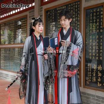 2021 čínskej tradičnej muž hanfu páry kostýmy starovekej čínskej vintage oblečenie fantasia dospelých halloween kostým mužov a žien