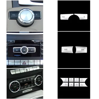Auto Styling Strednej Multimediálne Tlačidlá Kryt Výbava Pre Mercedes Benz C Trieda W204 2007-Volume Nálepky Interiéru