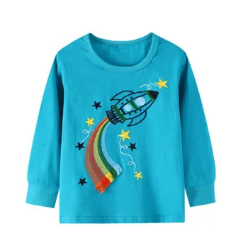 VIDMID dieťa Boys dinosaura T-shirt Deti Tees chlapčeka pruhované tričká Detí, Dlhý Rukáv, Bavlna autá, kamióny clothingW02