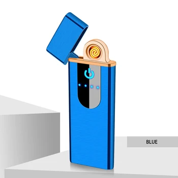 Dual Arc Plazma Ľahšie Dotykový Snímač Odtlačkov prstov USB Nabíjanie Vetru Malé, Ľahké Zliatiny Zinku USB Cigarety Gadgets
