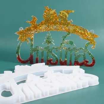 DIY Crystal Epoxidové Formy Vianočné Série Uvedené Santa Snehuliak Tému Silikónové Formy Na Živica