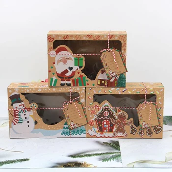 12/24 Vianočné Cukrovinky Cookie Boxy Pekáreň Darčekové Krabice Cupcake / Muffin Boxy