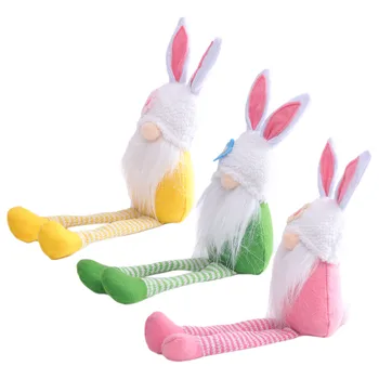 Veľká noc Bunny Doll Dlho-legged Anonymný Trpaslík Ozdoby Bábika Králik Šťastné Veľkonočné Dekorácie Strana navrhne Deti Darčeky DIY Dekor