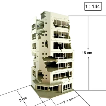 1:100 / 1:144 Piesku Tabuľka Zničené Budovy Model Bitka Poškodené Budovy Model - Bitka Poškodený Verzia