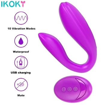 Klitorisu Vibrátory U Shape 10 Frekvencia G-Spot Vibrátor Dual Motorových Sexuálnu Hračku Pre Ženy Silikónové Stimulátor Bezdrôtové Diaľkové Ovládanie