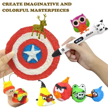 Dikale 3D Tlač Kreslenie Tlačiareň Pero s OLED Displej DIY Arts Ideálny Darček pre Deti a Dospelých Kompatibilný s PLA/ABS