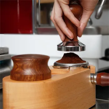 Príručka Dreva Kávy Tamper Základne Držiaka Mat Barista Káva Espresso Manipulácie Latte Art Pen Tamper Držiteľ Domov Káva Príslušenstvo