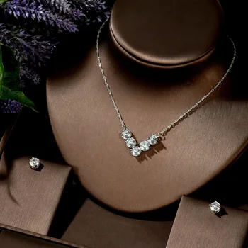 HIBRIDE Luxusné 2020 Nigérijský Svadobných Doplnkov Afriky CZ Korálky Sady Šperkov Crystal Svadobný Náhrdelník Náušnice pre Nevesty N-1418