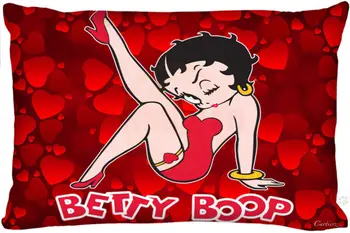 Hot predaj Obdĺžnik obliečka na Vankúš 45x35 (na jednej strane) Vlastné Pohodlné Betty Boop vankúš na Zips Len Kryt