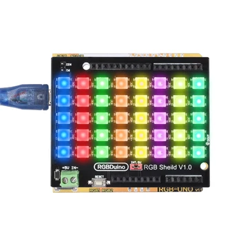 RGBDuino UNO V1.1/V1.2 Demooard + RGB Štít LED Panel ATmega328P Čip CH340C VS Arduino UNO R3 Pre mega 2560 Raspberry Pi 4/Pi3