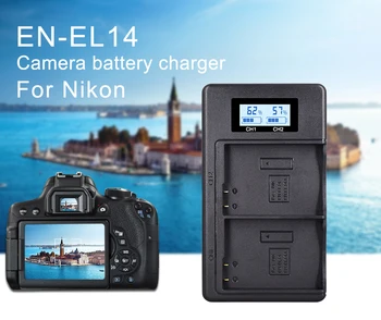 EN-EL14 Nabíjačky, LCD, USB, Digitálny Displej Nabíjačka pre Nikon EN-EL14a D5600 D3400 D3300 D3200 D3100 D5100 D5500 D5200 D5300 P7800