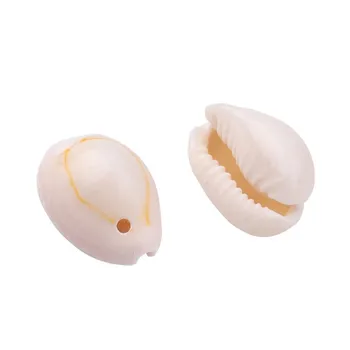 Špirála Shell Perly Oválne Cowrie Škrupiny guľôčok pre Módne Šperky Čo DIY príslušenstvo, Seashell,9~12x10~16x3~7 mm,Otvor: 1~2 mm F70