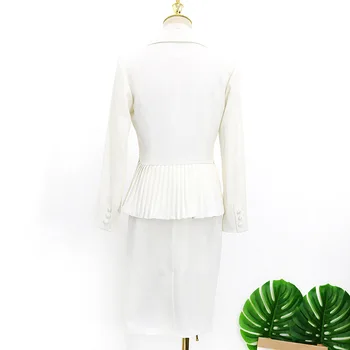 Kpop IE Lee Ji Eun 2021 lete nové biele elegantné Šifón tričko top ženy slim bunda, kabát a Kolená-dĺžka sukne márie office set