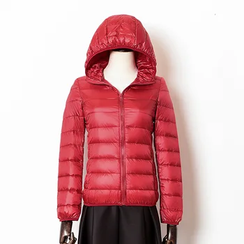 2020 Nový Ultra ľahké kačica nadol bundy ženy s Kapucňou zimný kabát Dlhý Rukáv Teplé Slim 5XL plus veľkosť bunda lady Oblečenie