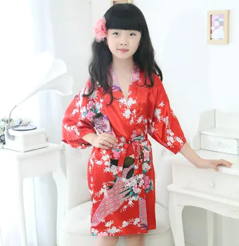 Kvet Dievča Krátke Dieťa Sleepwear Nightgown Svadobné Šaty, Noc Šaty Intímne Spodné Prádlo, Oblečenie Pre Voľný Čas Bežné Kimono Šaty Župan