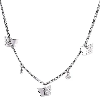 Foxanry 925 Sterling Silver Duté Motýľ Clavicle Reťazca Kúzlo Náhrdelník pre Ženy, Módne, Elegantné Narodeninovej Party Šperky, Darčeky