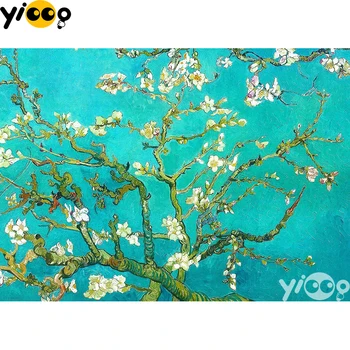 Plné Námestia/Kolo Vŕtačky Diamantové Maľovanie Výšivky Kvitnúce kvety marhule Cross Stitch Drahokamu Mozaiková Výzdoba Darček BX1279
