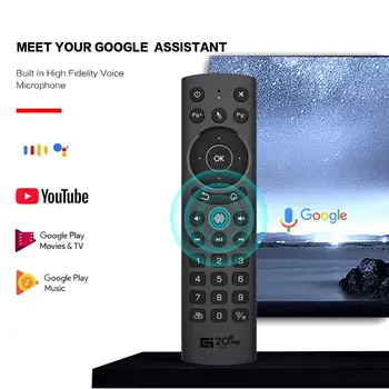 G20S Pro Hlas Vzduchu Remote Mouse Podsvietenie Infračervené Vzdelávania Gyro 2.4 G Bezdrôtové Diaľkové Ovládanie Pre Android TV BOX Google Smart TV
