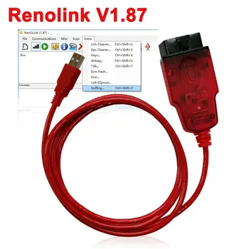 Renolink V1.87 ECU Programátor pre Renault Renolink Tlačidlo Kódovanie UCH Zodpovedajúce Tabuli Kódovanie ECU Obnovenie Funkcie