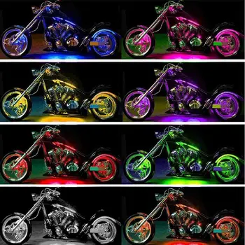 12pcs Motocykel LED Neon Pásy Lampa RGB 15-farby, Diaľkové Ovládanie Pod Svietiť Svetlá 5050SMD LED Auto Dekoratívne Svetelné Pásy
