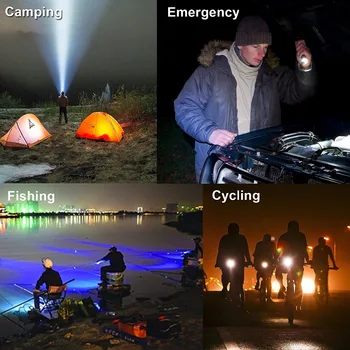 Vodotesný, prenosný blesk 5 režim osvetlenia LED mini baterka použiť 18650 batérie vhodné pre nočné osvetlenie, camping, atď.